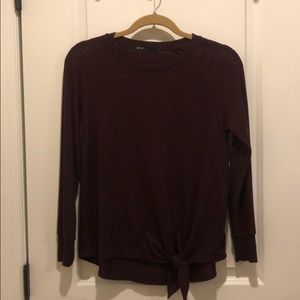 Gibson soft fleece tie front top